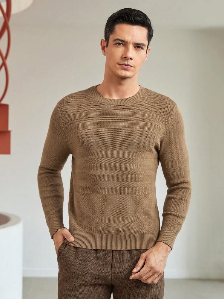 Men Solid Round Neck Sweater