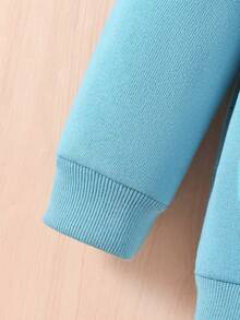 男嬰卡通刺繡衛衣和衛褲 - 藍色 - 查看 4