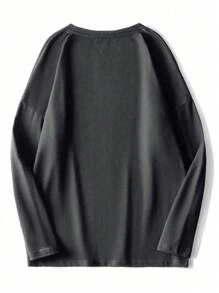 Hombres Camiseta con estampado de dibujos animados - Gris Oscuro - Ver 2