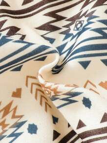 男嬰幾何印花半拉鏈小高領T恤