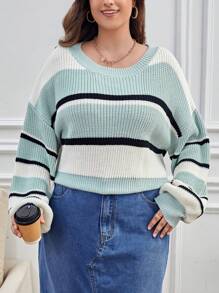 SHEIN Essnce Plus Size Women's Elegant Christmas And New Year Sweater Pullover Multi-Color Warm Sweater - Multicolor - View 2