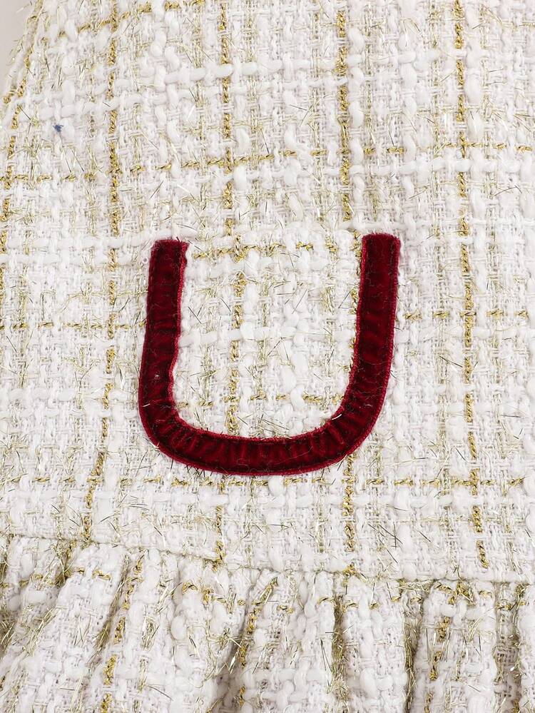 Baby Girl Mock Neck Tee & Plaid Ruffle Trim Dress