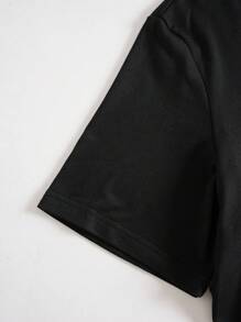 Manfinity Dauomo Men I Love My Boyfriend Slogan Graphic Tee - Black - View 4