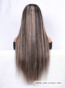 Wear&Go Glueless Piano Honey Blonde Highlight 1B/27# Balayage Silky Straight Remy Human Hair Pre Cut Glueless 4x4 Transparent Lace Closure Wig - SNATURAL/27 - View 4