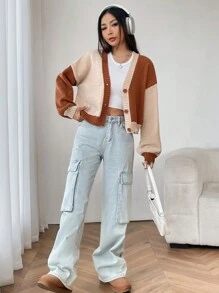 SHEIN EZwear 女士開襟衫 - 棕色 - 查看 7