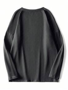 Men Skull & Letter Graphic Tee - Dark Grey - View 2