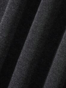 SHEIN EZwear 大碼箭頭&字母圖案加絨內裏運動衫 - 深灰色 - 查看 4