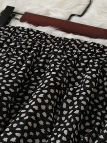 SHEIN CURVE+ 大尺碼女性斑點波浪邊印花裙 - 彩色 - 查看 5