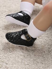 1pair Infant's Hand-Woven Literary Style Flat Shoes, Suitable For All Seasons