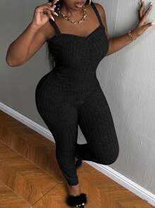 Slaydiva Hơn Mở Mặt trước áo & Bộ áo liền quần Cami - màu đen - Xem 4