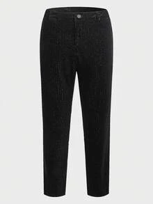 Manfinity RebelGame Men Lapel Collar Velvet Blazer & Pants Set - Black - View 5