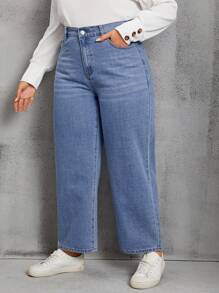 SHEIN 大碼牛仔褲 - 藍色 - 查看 1