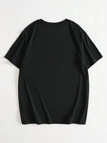 Manfinity Dauomo Men I Love My Boyfriend Slogan Graphic Tee - Black - View 2