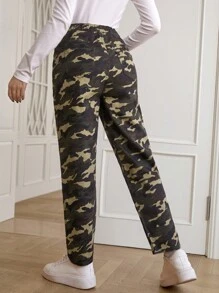 SHEIN Maternity Camouflage Jeans - Multicolor - View 2