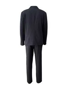 Calvornis Men's Striped Notch Lapel Double-breasted Slim Fit Suit