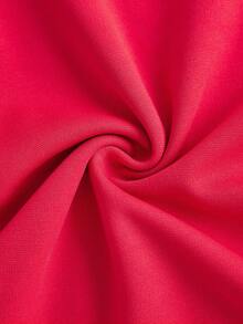 SHEIN DECDS 紐扣細節蕾絲邊魚尾短裙 - 酒紅色 - 查看 10