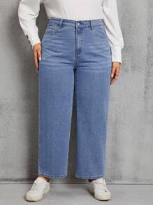 SHEIN 大碼牛仔褲 - 藍色 - 查看 3