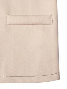 Tween Boy Two Tone Lapel Collar Blazer & Straight Leg Pants - Black - View 5