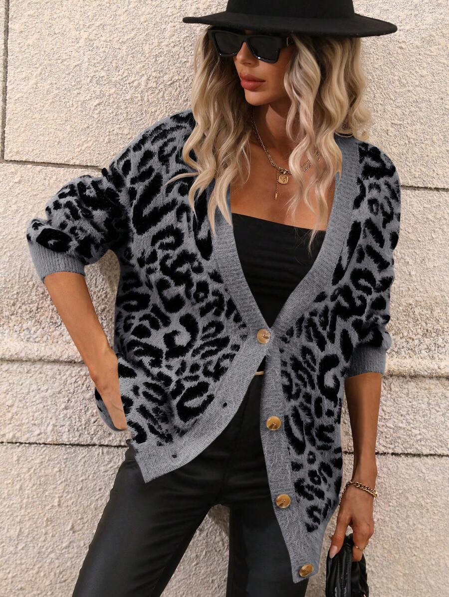 SHEIN LUNE 開襟襯衫 - 深灰色 - 查看 1