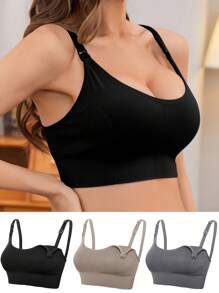 Moonlight&Mama 孕婦3入組無縫哺乳內衣，適用於母親 - 彩色 - 查看 7