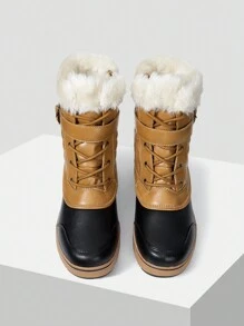 MOTF PREMIUM QUILTED FAUX FUR SNOW BOOTS