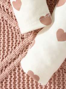 少女卡通心形圖案上衣和長褲舒適家居套裝,2件式 - 彩色 - 查看 3