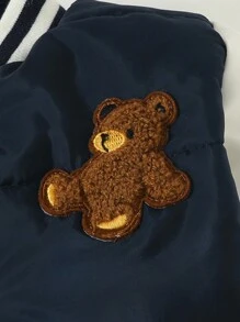 Baby Boys' Fall/winter Baseball Jacket With Cute Bear Applique - Multicolor - View 6