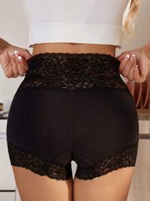 SHEIN 3条装花卉蕾丝高腰短裤 - 彩色 - 查看 2
