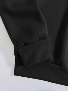 Nam Slogan & In Hình Dây rút Lót nhiệt Hoodie - màu đen - Xem 4