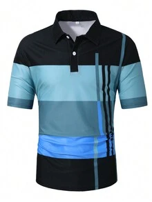 Manfinity Homme Men Plus Striped Polo Shirt - Multicolor - View 4