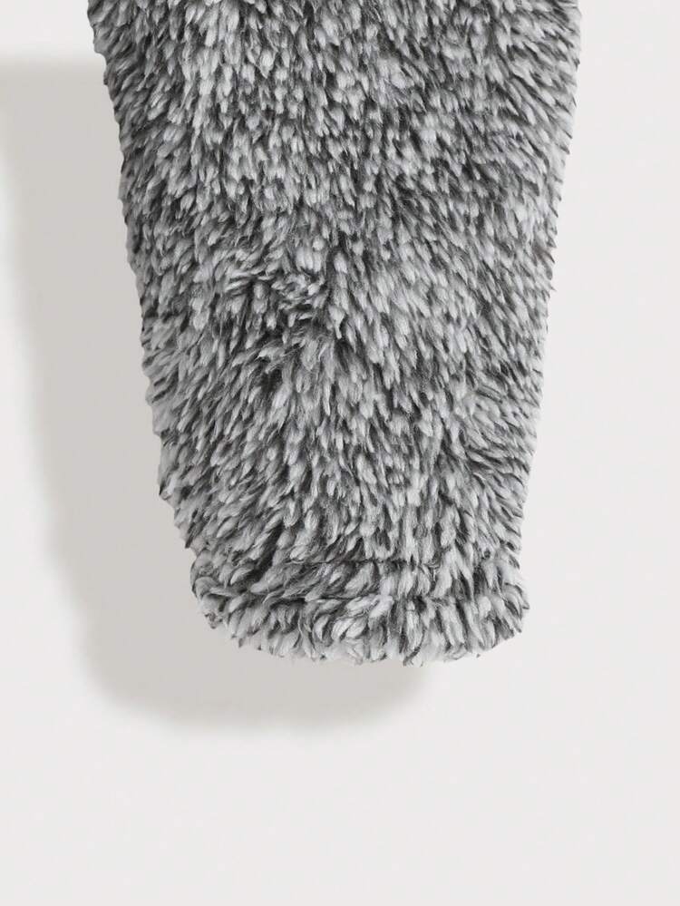 SHEIN 新生男婴字母印花连体衣和毛绒裤套装 - 彩色 - 查看 5