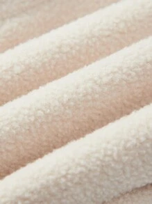 Bebé niño 1 pieza Abrigo guateado chaleco con parche de letra con bolsillo con solapa cremallera con capucha - Negro - Ver 5