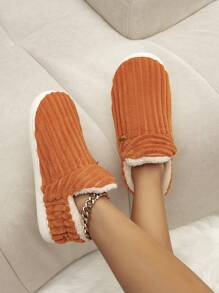 Couple's Warm Closed Toe Slippers For Autumn/Winter