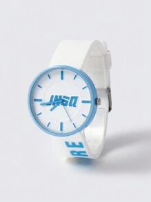 青少年硅胶石英表 - 淺藍色 - 查看 5