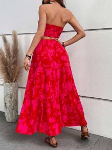 SHEIN VCAY Women's Red Holiday 2-piece Set - Pink - View 2