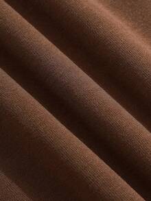 男士帽t保暖連帽衛衣,字母和卡通笑臉印花 - 棕色 - 查看 6