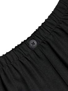 Tween Boy Two Tone Lapel Collar Blazer & Straight Leg Pants - Black - View 6