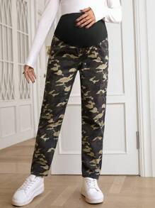 SHEIN Maternity Camouflage Jeans - Multicolor - View 1
