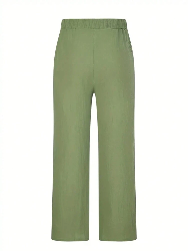 Loose Men's Plus Size Drawstring Waist Straight Leg Pants