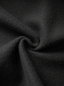 SHEIN EZwear Hơn Đồ họa Chữ Và Gấu Lót nhiệt Áo nỉ - màu đen - Xem 7