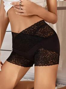 SHEIN 3条装花卉蕾丝高腰短裤 - 彩色 - 查看 5