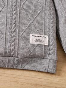 SHEIN Cô Gái Trẻ Thư được vá Trang trí Fuzzy Hoodie & Váy - Xám - Xem 6