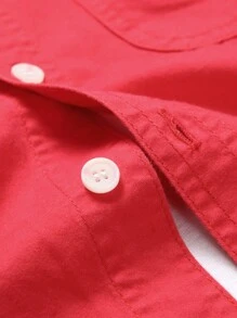 Manfinity LEGND Hombres Camisa mezclilla desgarro con bolsillo con solapa sin camiseta - Rojo - Ver 3