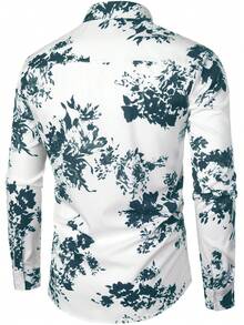 男士印花襯衫 - 綠色 - 查看 2