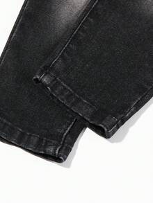 Bé trai Đau khổ Co giãn Denim Quần jean - màu đen - Xem 8