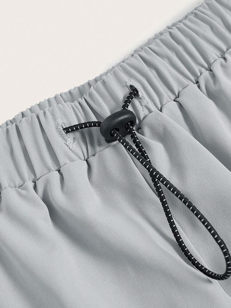 Plus Flap Pocket Side Drawstring Waist Cargo Pants