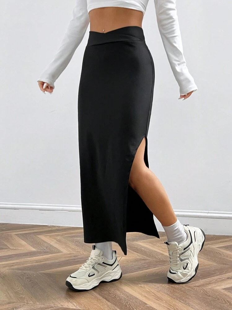 Bodycon skirt with split best sale