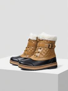 MOTF PREMIUM QUILTED FAUX FUR SNOW BOOTS