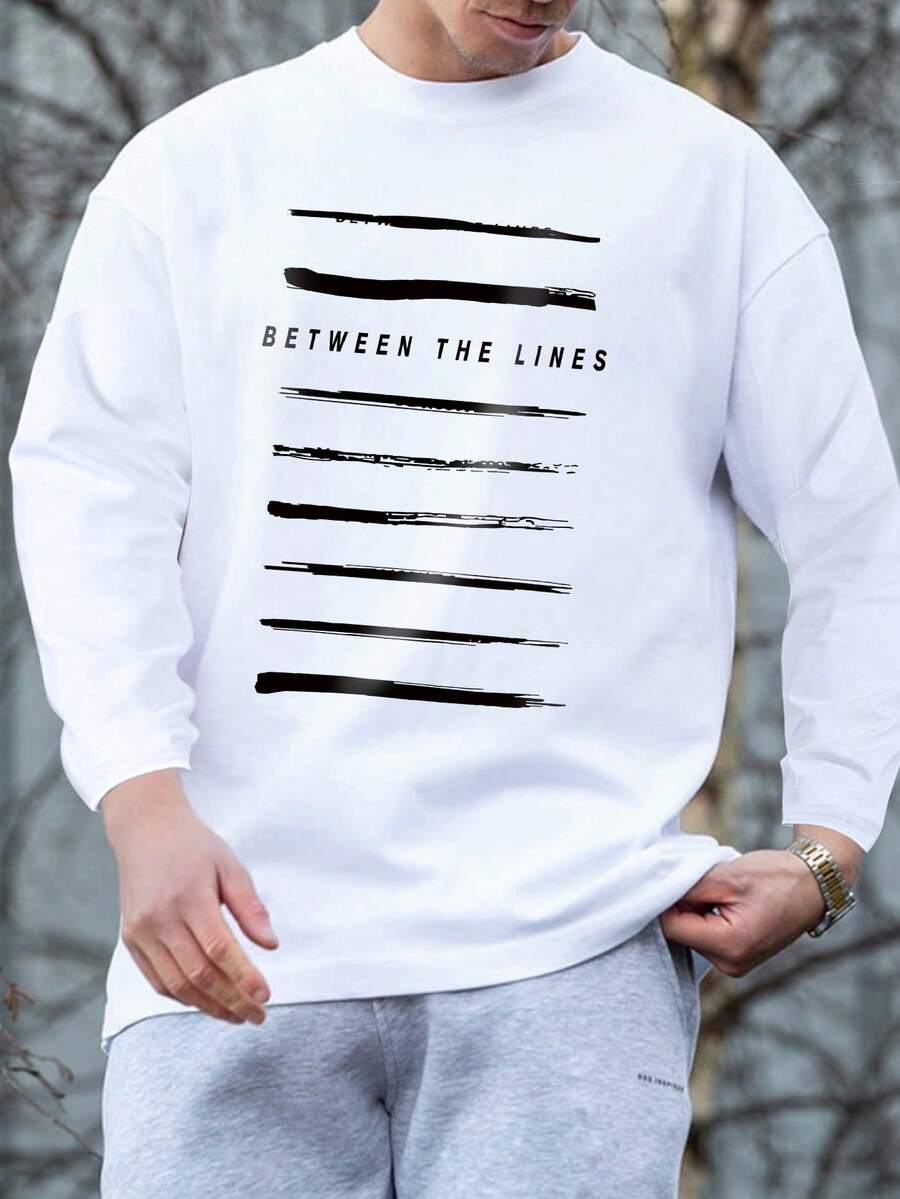 Men Letter Graphic Tee - White - View 1