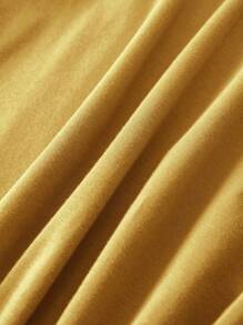 INAWLY Solid Batwing Sleeve Tee - Mustard Yellow - View 4